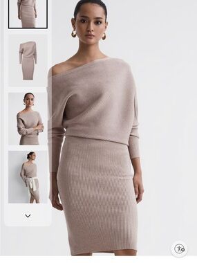 NWT Reiss Lara Dress in Light Taupe